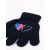Dziecięce rękawiczki 5 palczaste czarne z hologramem SERCA 12 cm