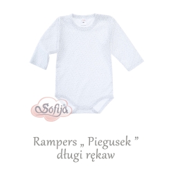 Sofija body z długim rękawem rampers PIEGUSEK w kropki rozmiary 62,68 cm