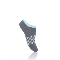 Skarpetki dziecięce stopki bambusowe chłopięce grafit/mięta/kropki