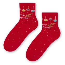 Skarpetki dla dorosłych świąteczne skarpety w rozmiarze 38-40 Steven czerwone