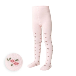 Rajstopy bawełniane dla dziecka na wzrost 104/110 cm Steven FP360071K rajstopki dziecięce KWIATKI różowe