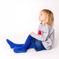 Rajstopy termoaktywne z wełny merynosów Steven Merino Wool dla dziecka na wzrost 80/86 cm niebieskie