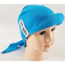 Chustka na głowę dziecka Biko TURKUSOWA wiązana czapka z daszkiem rozmiar uniwersalny