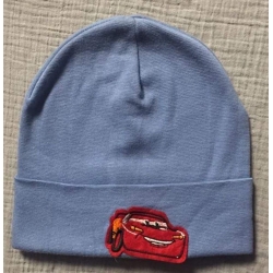 Czapka dziecięca podwójna wywijana CARS niebieska czapeczka dla dziecka na obwód głowy 46/52 cm One Size