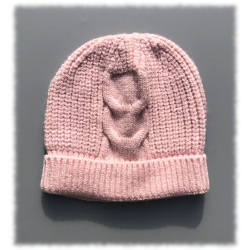 Czapka zimowa AKRYL różowa czapeczka dla dziecka na obwód głowy 42-44 cm