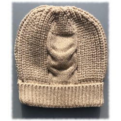 Czapka zimowa AKRYL beżowa czapeczka dla dziecka na obwód głowy 42-44 cm