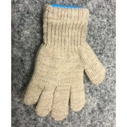 Dziecięce  PRZEJŚCIOWE rękawiczki akrylowe 5 palczaste BEŻOWE z długim ściągaczem dla dziecka 2-4 lata