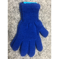 Dziecięce  PRZEJŚCIOWE rękawiczki akrylowe 5 palczaste CHABROWE z długim ściągaczem dla dziecka 2-4 lata