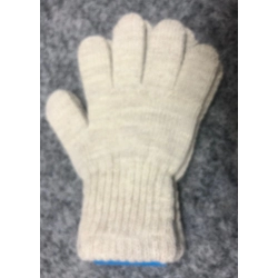 Dziecięce  PRZEJŚCIOWE rękawiczki akrylowe 5 palczaste ECRU z długim ściągaczem dla dziecka 2-4 lata