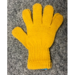 Dziecięce  PRZEJŚCIOWE rękawiczki akrylowe 5 palczaste ŻÓŁTE z długim ściągaczem dla dziecka 2-4 lata
