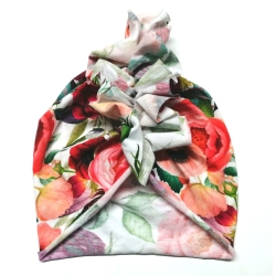 Czapka cienki turban na głowę dziecka - czapeczka na obwód głowy 36 cm