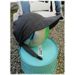 Chustka na głowę dziecka GRAFITOWY MELANŻ wiązana czapka z daszkiem rozmiar uniwersalny