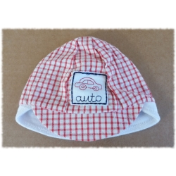 Czapka cienka na lato Krochetta Auto czapeczka letnia dla dziecka obwód główki 36 cm