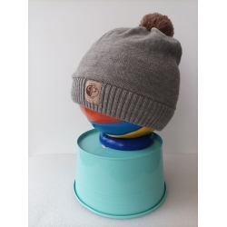 Czapka zimowa z pomponem PUPILL czapeczka dla dziecka na obwód głowy 52-54 cm