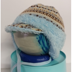 Czapka zimowa Maja AURELIUSZ wiązana ocieplana czapeczka dla dziecka na obwód głowy 44 cm