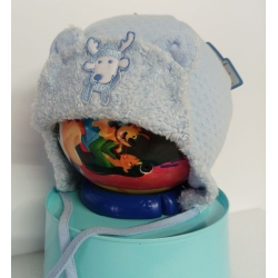 Czapka zimowa Maja WACEK wiązana ocieplana czapeczka dla dziecka na obwód głowy 48 cm
