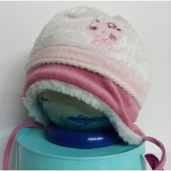 Czapka dziecięca zimowa TIMS wiązana ocieplana czapeczka dla dziecka na obwód głowy 48 cm