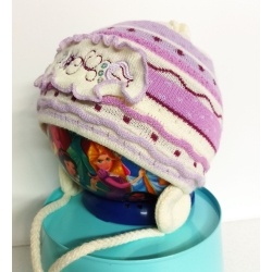 Czapka dziecięca zimowa AGBO wiązana ocieplana czapeczka dla dziecka na obwód głowy 48 cm
