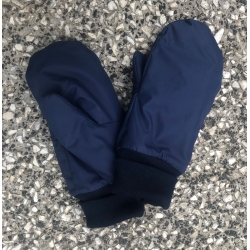 Rękawiczki dziecięce Maja ortalionowe GRANATOWE rozmiar M jednopalczaste rękawice dla dziecka ocieplane futerkiem