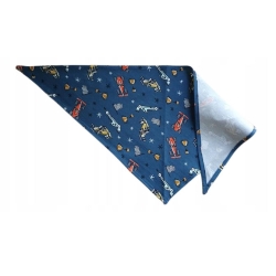 Maja chusteczka wiązana BULI niebieska chustka w wyścigówki apaszka dla dziecka