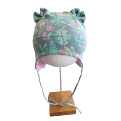 Czapka wiązana Maja AMELKA miętowa czapeczka dla dziecka na obwód głowy 36, 38, 40, 42, 50 cm