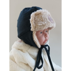 Czapka zimowa Maja KACPER granatowa ocieplana czapeczka dla dziecka na obwód głowy 36,40, 44, 48 cm