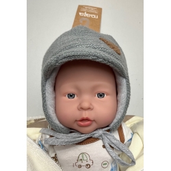 Czapka zimowa Maja FRED szara ocieplana czapeczka dla dziecka na obwód głowy 36, 48, 52 cm