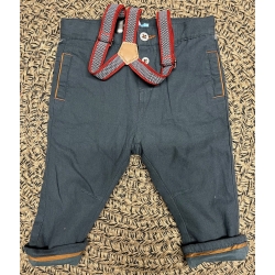 Spodnie długie na szelkach OBAIBI Jeansy z kieszeniami i szelkami rozmiar 74