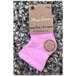 Skarpetki niemowlęce Happy Colors różowe bawełniane skarpety 8-10 cm