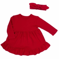 Komplet sukienka + opaska Magia Świąt komplecik czerwony rozmiary 86, 104 cm