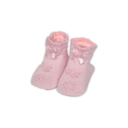 Milusie Skarpetki bawełniane różowe z kokardką w opakowaniu prezentowym dla dziecka 3-6 m