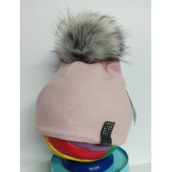 Czapka dwuwarstwowa akrylowa Biko HELA różowa czapeczka dla dziecka na obwód głowy 42-44 cm