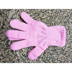 Dziecięce rękawiczki PRZEJŚCIOWE, akrylowe 5 palczaste RÓŻOWE z długim ściągaczem dla dziecka 2-4 lata