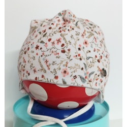 Czapka dwuwarstwowa wiązana Maja JULIA czapeczka dla dziecka na obwód głowy 46,cm