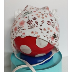 Czapka dwuwarstwowa wiązana Maja ANIELKA czapeczka dla dziecka na obwód głowy 46,52 cm