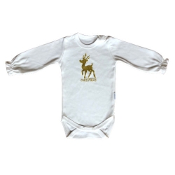 Mamatti body z długim rękawem CHRISTMAS ecru rozmiary 68-92 cm