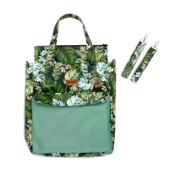 Sensillo torba MAMA Dżungla Zielona torebka dla mamy na akcesoria z mocowaniem do wózka