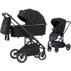 Wózek dla dziecka CARRELLO Alfa 2023 CRL-6507 Midnight Black 2w1 głęboko-spacerowy