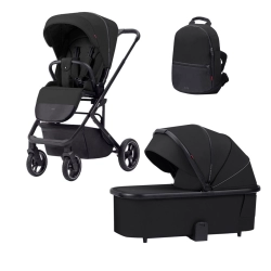 Wózek dla dziecka CARRELLO Alfa 2023 CRL-6507 Midnight Black 2w1 głęboko-spacerowy
