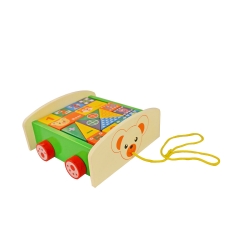 Wózek z klockami Smily Play DT6084 drewniana zabawka edukacyjna