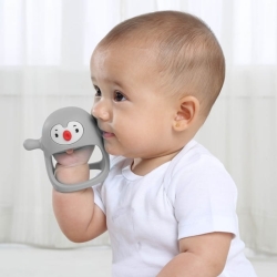 Smily Mia Gryzak Silikonowy Pingwin Buddy Light Grey gryzaczek dla dziecka