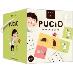 Pucio DOMINO obrazkowe gra edukacyjna zawiera 28 dwustronnych kartoników