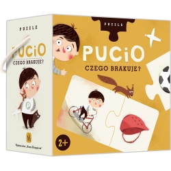 Pucio puzzle CZEGO BRAKUJE na obrazkach jest Pucio w sytuacjach, w których… czegoś brakuje