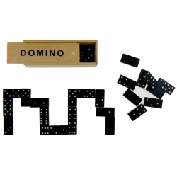 DOMINO gra rodzinna w drewnianej skrzynce