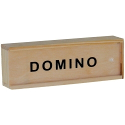 DOMINO gra rodzinna w drewnianej skrzynce