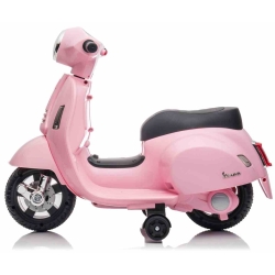 Scooter Piaggio Vespa Pudrowy Róż pojazd akumulatorowy jeździk skuter z napędem elektrycznym Sun Baby J04.003.1.3