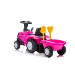 Traktor z przyczepą New Holland różowy pojazd jeździk Sun Baby J05.043.1.3