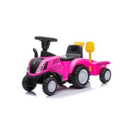Traktor z przyczepą New Holland różowy pojazd jeździk Sun Baby J05.043.1.3
