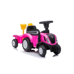 Traktor z przyczepą New Holland różowy pojazd jeździk Sun Baby J05.043.1.3