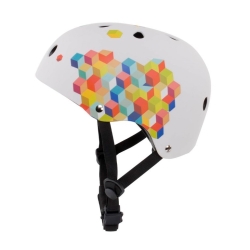 KASK dziecięcy rowerowy Sun Baby kask na rower, hulajnogę dla dziecka 3-7 lat rozmiar M 52-57 cm CUBIC BIAŁY